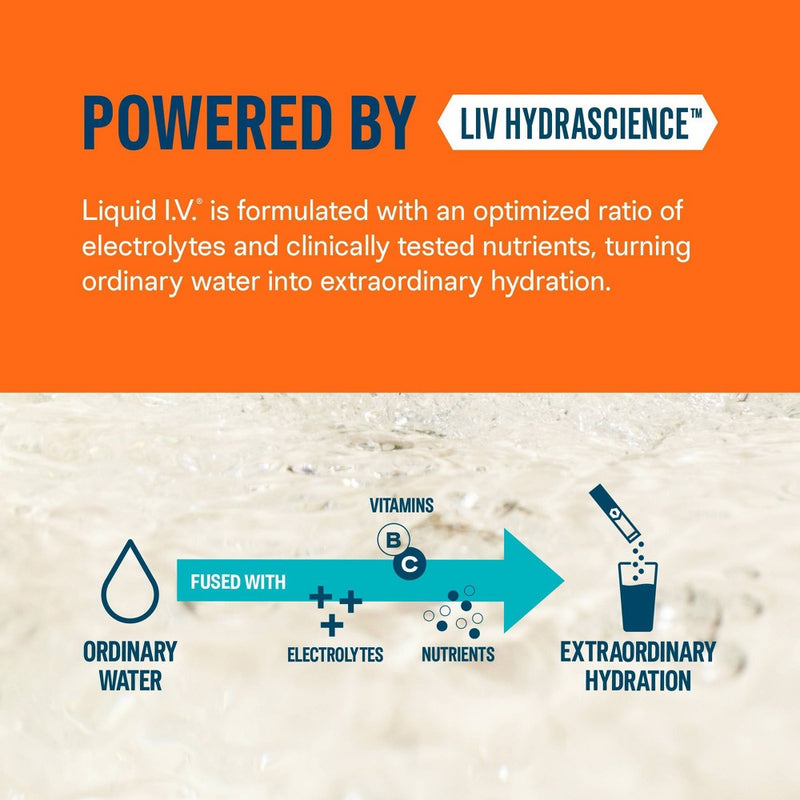 Liquid I.V. Hydration Multiplier + Immune Support Powder Energy Supplements - Tangerine - 0.56oz each/10ct