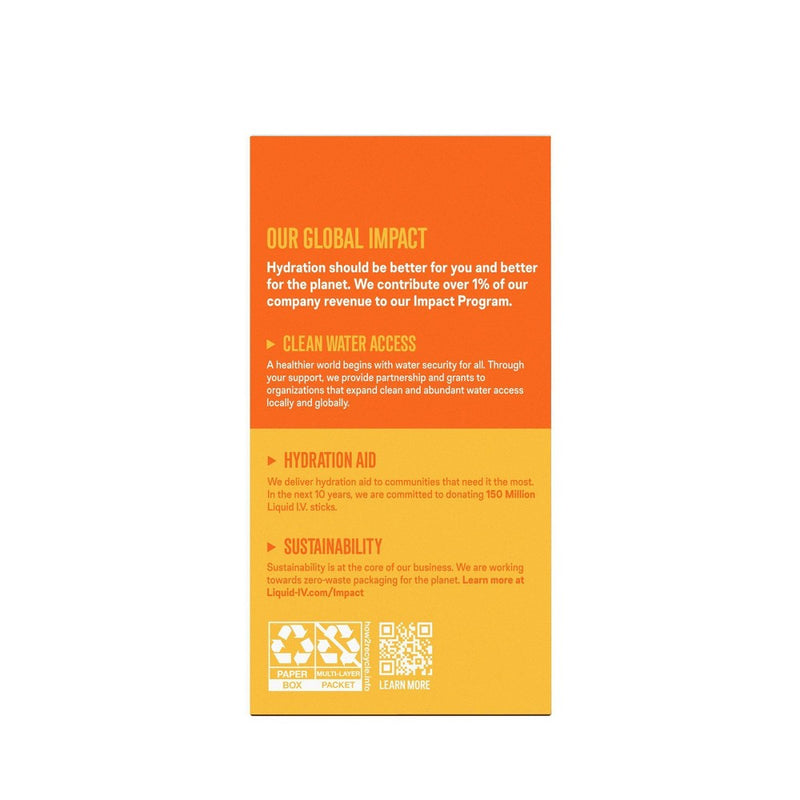 Liquid I.V. Hydration Multiplier + Immune Support Powder Energy Supplements - Tangerine - 0.56oz each/10ct