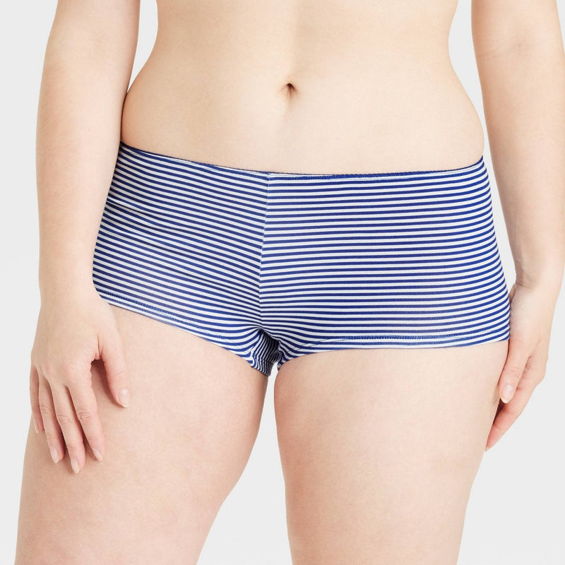Women's 3pk Boy Shorts - Colsie Blue/Red/Heathered Gray M