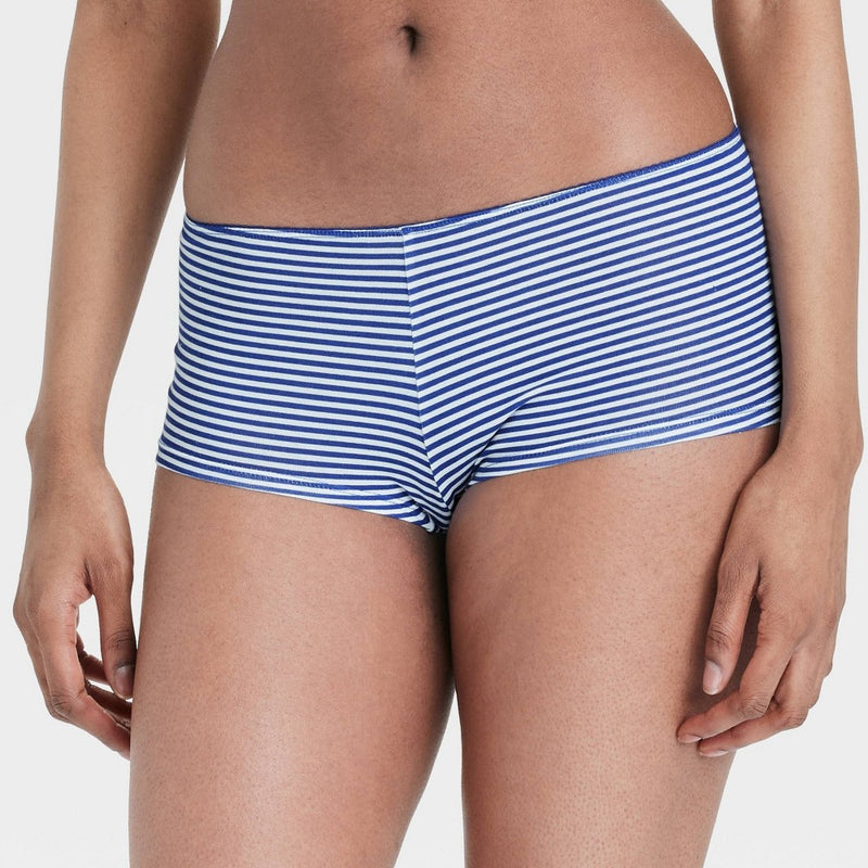 Women's 3pk Boy Shorts - Colsie Blue/Red/Heathered Gray M