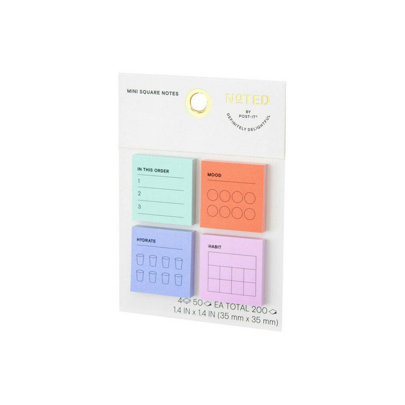Noted by Post-it, Mini To-Do Notes, Mint, Orange, Blue and Purple Sticky Notes
