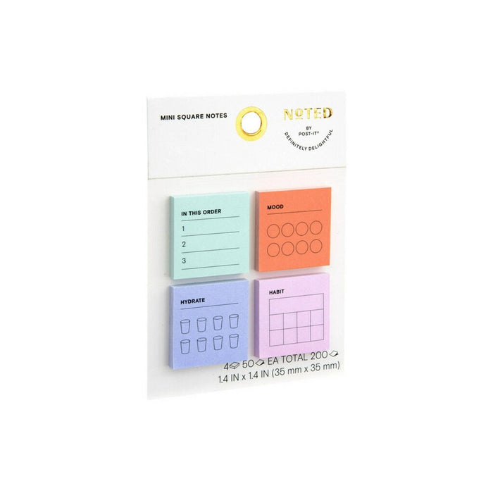 Noted by Post-it, Mini To-Do Notes, Mint, Orange, Blue and Purple Sticky Notes