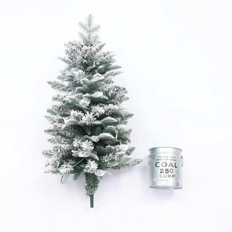 LuxenHome 3' Pre-Lit LED Artificial Flocked Fir Christmas Tree with Metal Pot Off-White (LOCAL PICKUP ONLY)