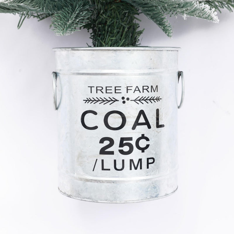 LuxenHome 3' Pre-Lit LED Artificial Flocked Fir Christmas Tree with Metal Pot Off-White (LOCAL PICKUP ONLY)