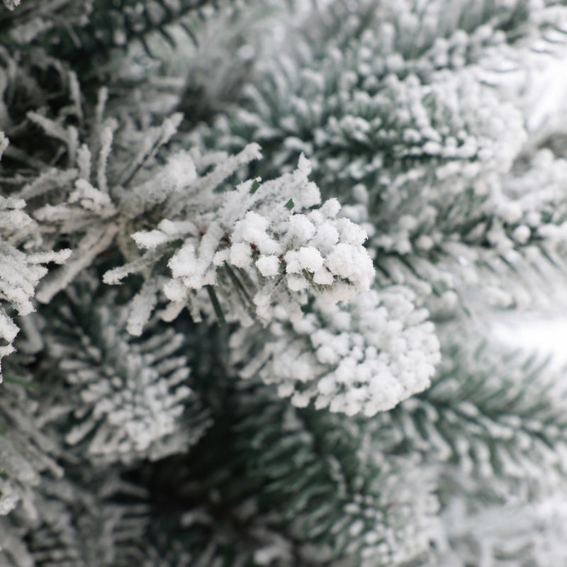 LuxenHome 3' Pre-Lit LED Artificial Flocked Fir Christmas Tree with Metal Pot Off-White (LOCAL PICKUP ONLY)