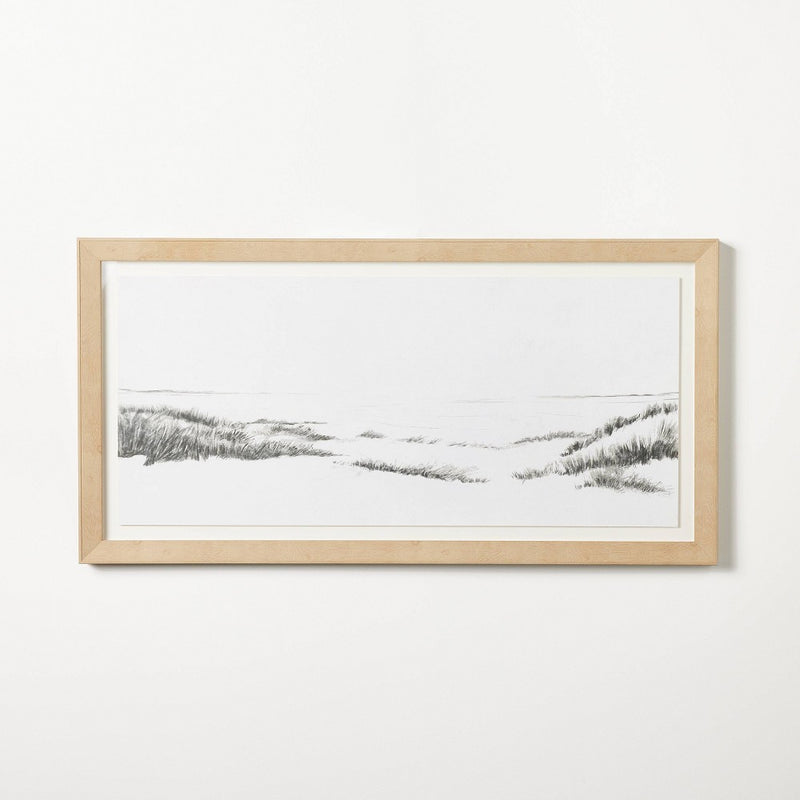 47"x24" Grassy Beach Dune Floated Paper Framed Under Plexiglass Wall Art - Threshold designed with Studio McGee: Modern Lithograph (LOCAL PICKUP ONLY)