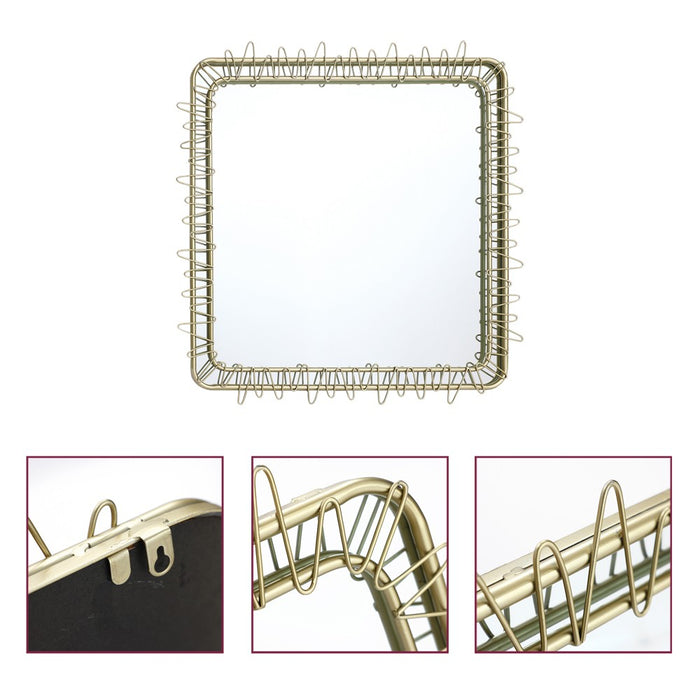 LuxenHome Gold Metal Frame 30.2" Square Accent Wall Mirror Brown (LOCAL PICKUP ONLY)