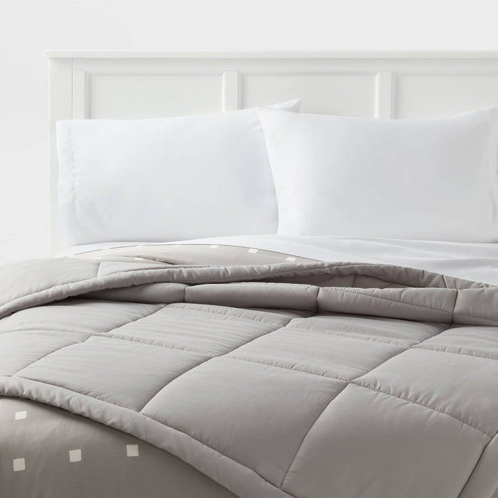 48"x60" Down Alternative Quilted Throw Gray - Room Essentials: Microfiber, OEKO-TEX Certified, Modern Style