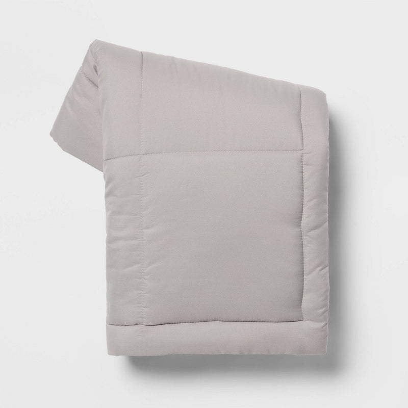 48"x60" Down Alternative Quilted Throw Gray - Room Essentials: Microfiber, OEKO-TEX Certified, Modern Style