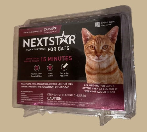 NextStar Flea and Tick Prevention for Cats - Over 3.5lbs/3ct