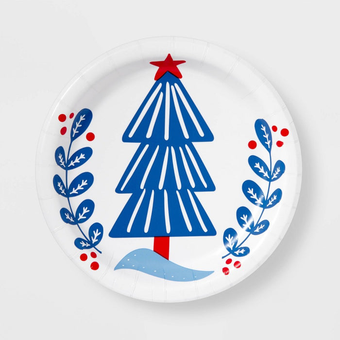 20ct Christmas Scandinavian Holiday Snack Plate - Spritz