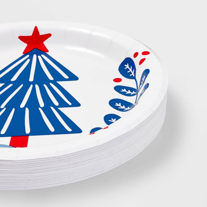 20ct Christmas Scandinavian Holiday Snack Plate - Spritz