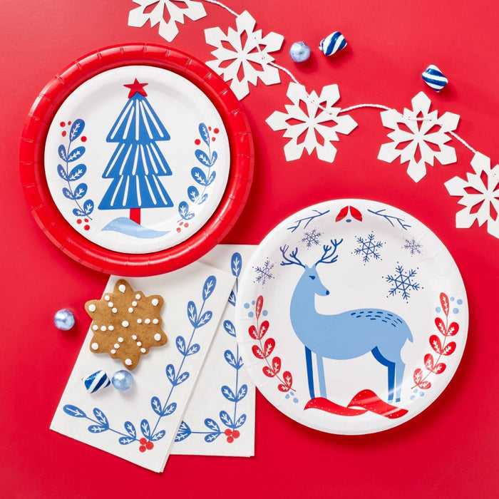 20ct Christmas Scandinavian Holiday Snack Plate - Spritz