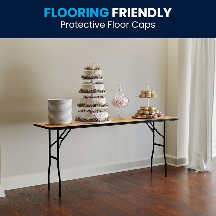 Flash Furniture Gael 6-Foot Rectangular Wood Folding Training / Seminar Table with Smooth Clear Coated Finished Top (LOCAL PICKUP ONLY)
