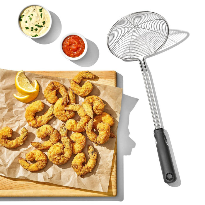 OXO Stainless Steel Scoop and Strain Skimmer Black