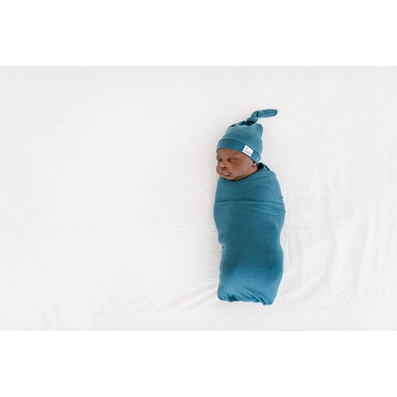 Copper Pearl Knit Swaddle Blanket - Steel
