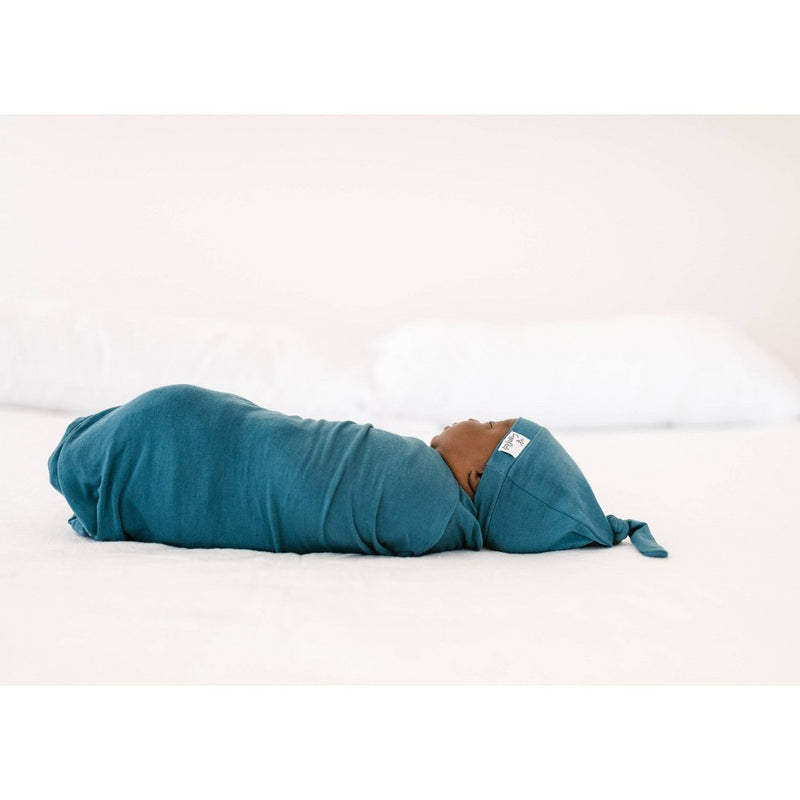 Copper Pearl Knit Swaddle Blanket - Steel