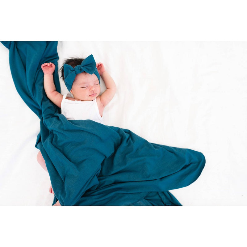 Copper Pearl Knit Swaddle Blanket - Steel