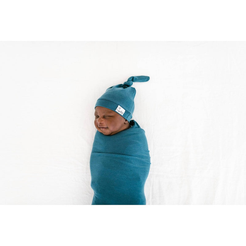 Copper Pearl Knit Swaddle Blanket - Steel