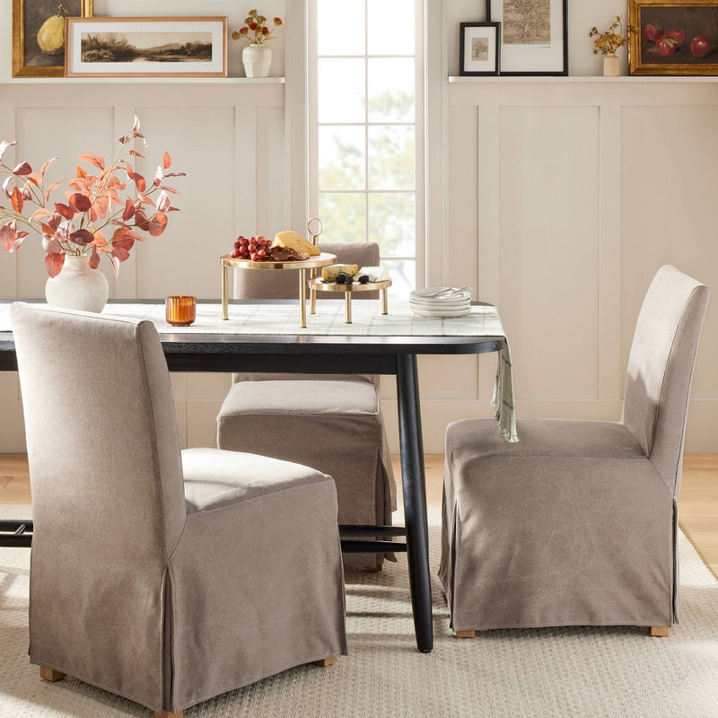 Canvas Slipcover Armless Dining Chair: Padded Seat, Skirted Design - Hearth & Hand with Magnolia (LOCAL PICKUP ONLY)