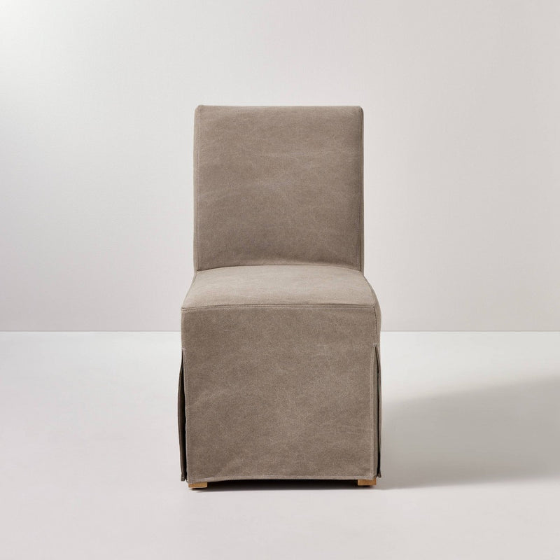 Canvas Slipcover Armless Dining Chair: Padded Seat, Skirted Design - Hearth & Hand with Magnolia (LOCAL PICKUP ONLY)