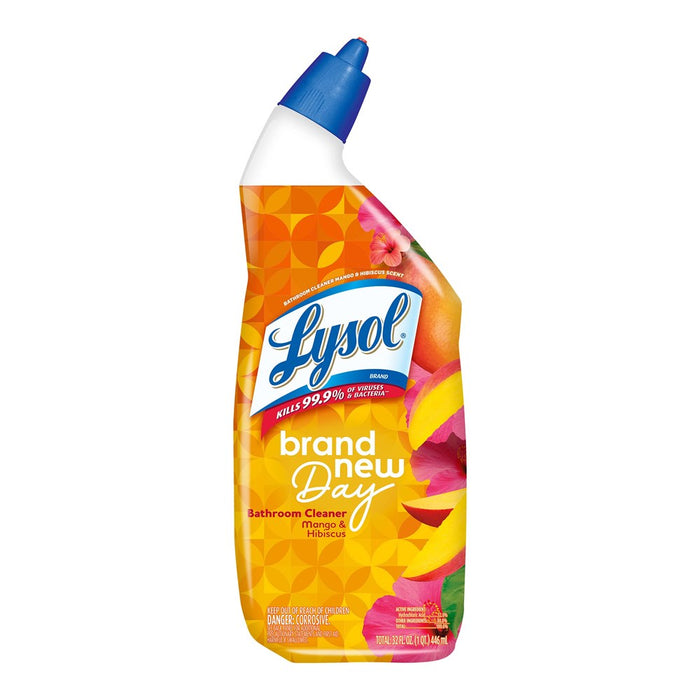 LYSOL Toilet Bowl Cleaner Gel, For Cleaning And Disinfecting, Stain Removal, Mango And Hibiscus, 24Oz