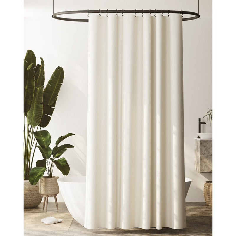 Extra Long Waterproof Post Consumer Recycled Cotton Shower Liner Ivory - Zenna Home