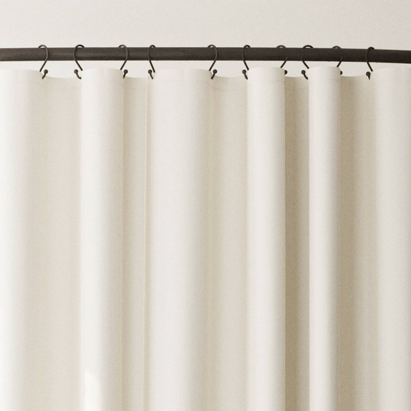 Extra Long Waterproof Post Consumer Recycled Cotton Shower Liner Ivory - Zenna Home