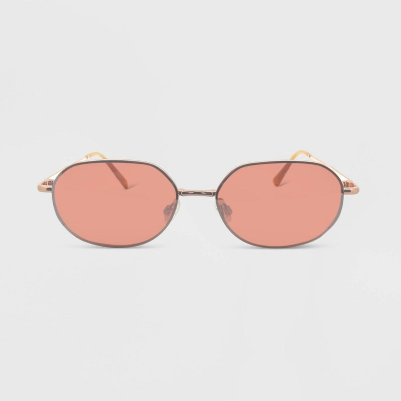 Women's Metal Oval Sunglasses - Wild Fable Rose Gold