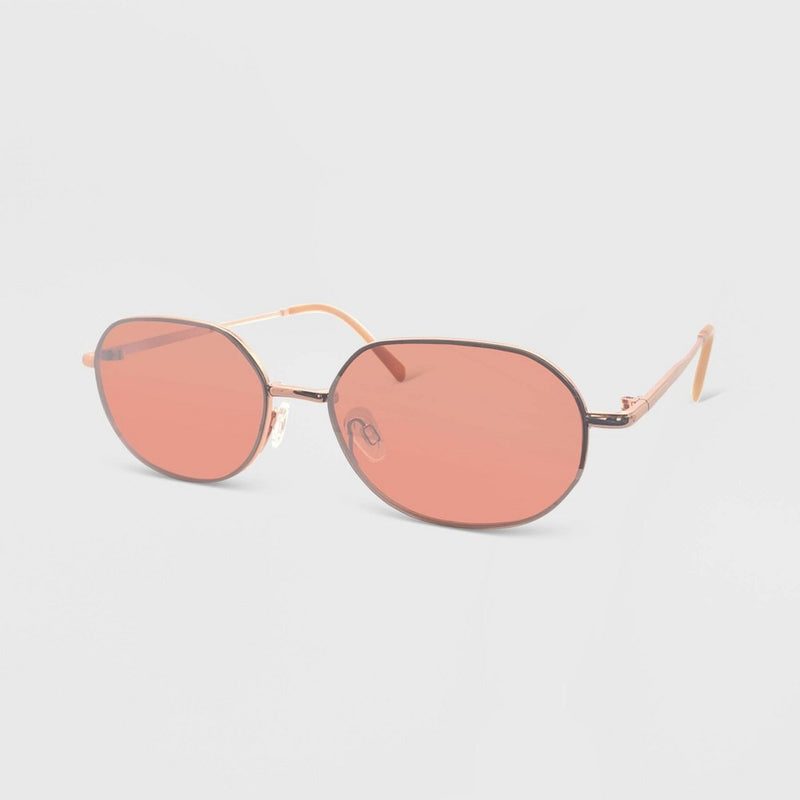 Women's Metal Oval Sunglasses - Wild Fable Rose Gold
