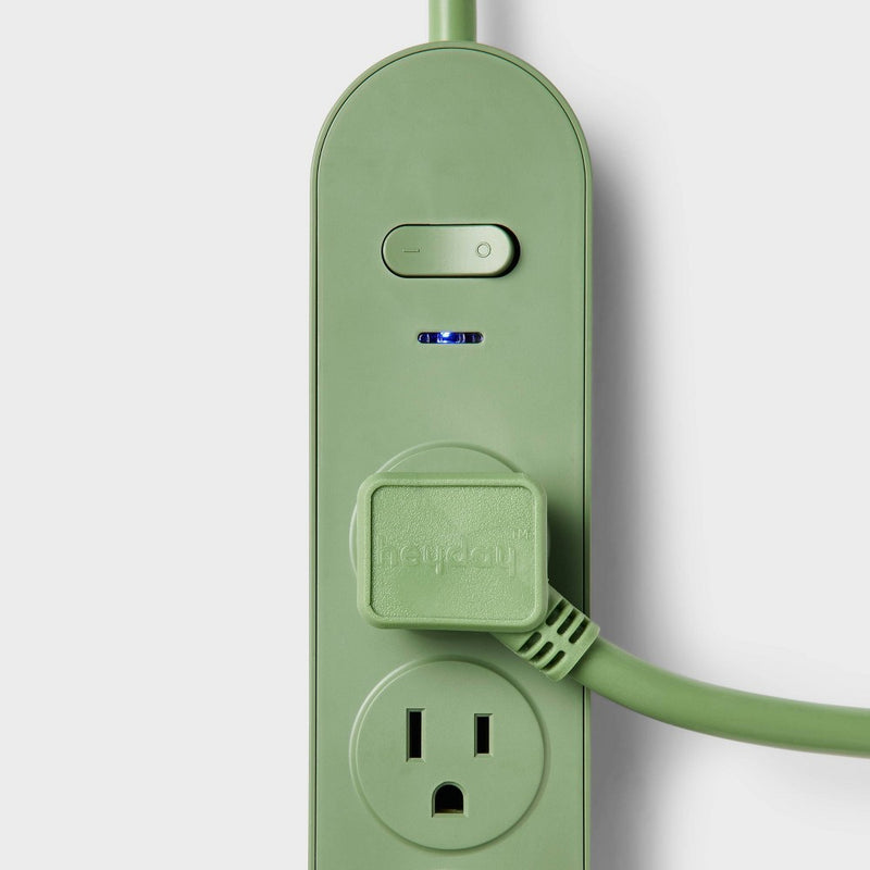 6 Outlet Surge Protector 6' Cord Green - Heyday