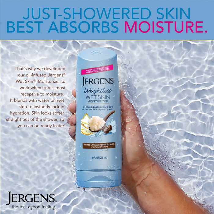 Jergens Wet Skin Moisturizer Body Moisturizer, In-Shower Lotion, Weightless Moisturizer Scented - 10 fl oz