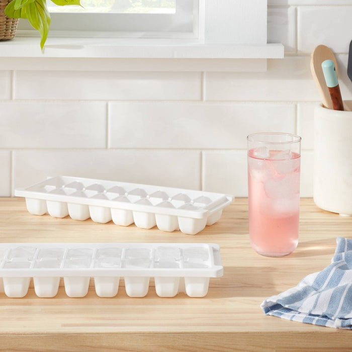 2pk Ice Cube Tray White - Brightroom