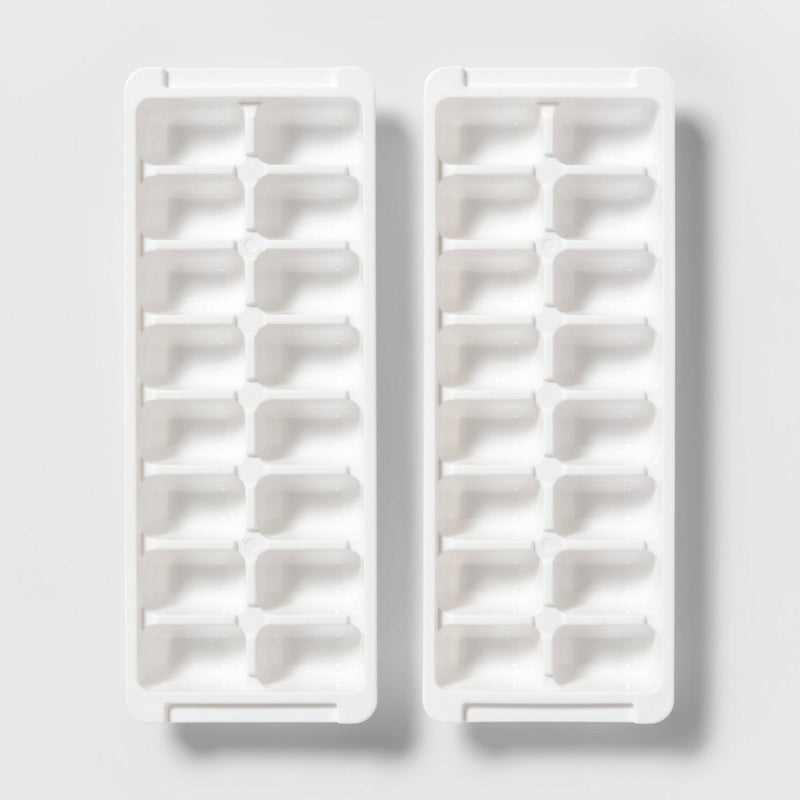 2pk Ice Cube Tray White - Brightroom
