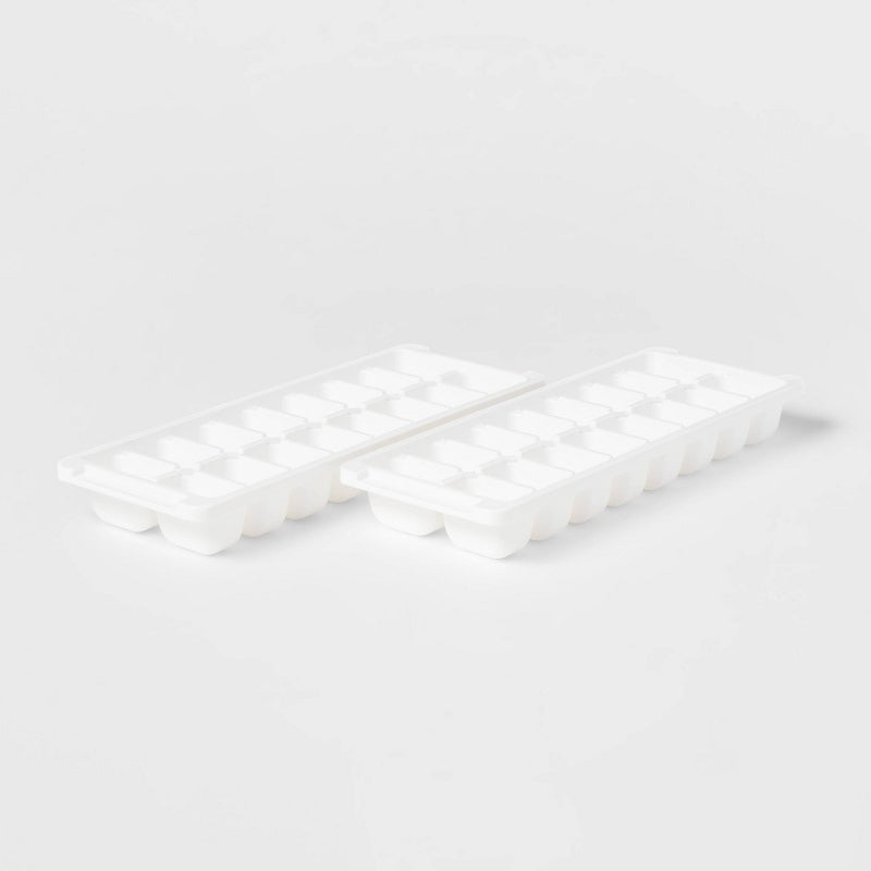 2pk Ice Cube Tray White - Brightroom