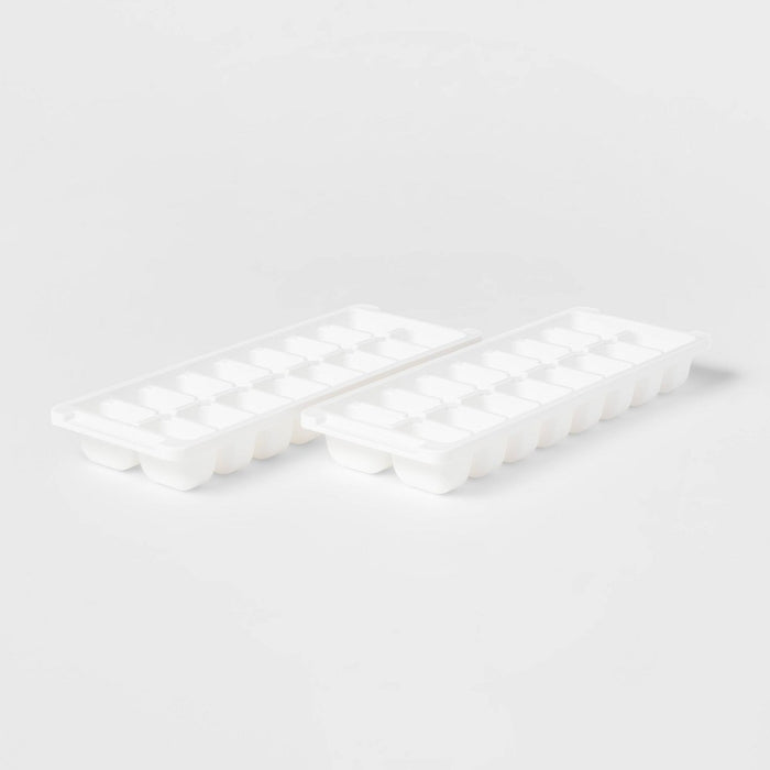 2pk Ice Cube Tray White - Brightroom