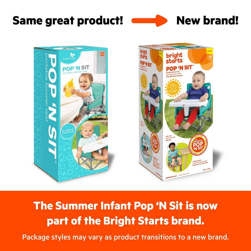 Bright Starts Pop N Sit Portable Booster Seat - Gray