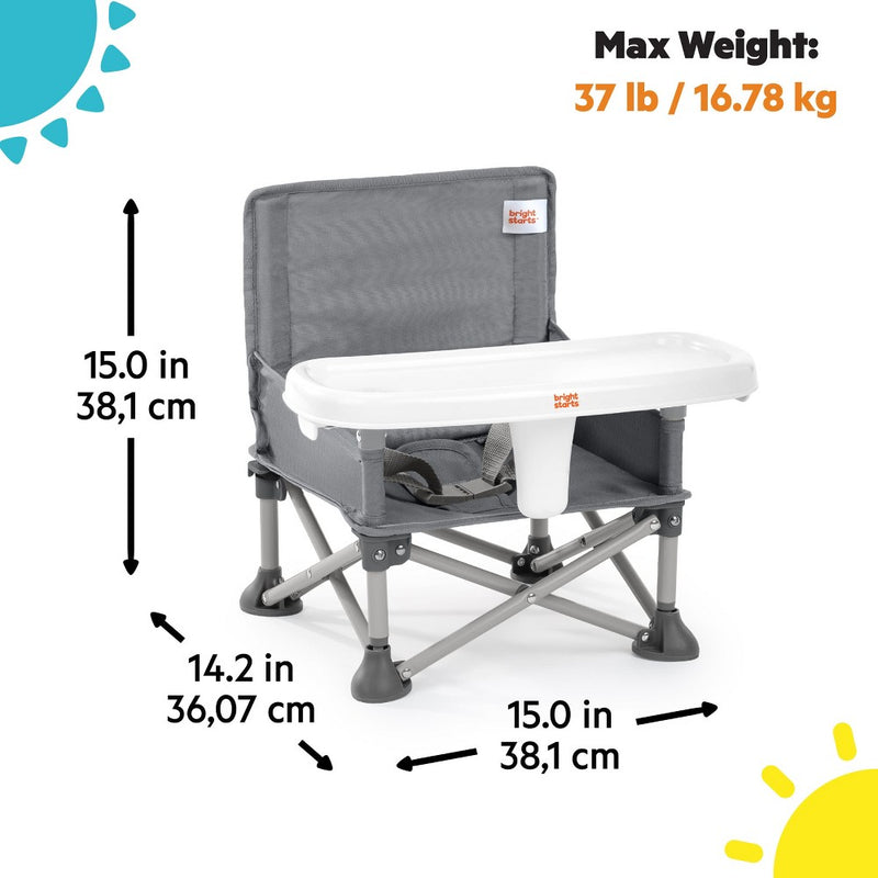Bright Starts Pop N Sit Portable Booster Seat - Gray