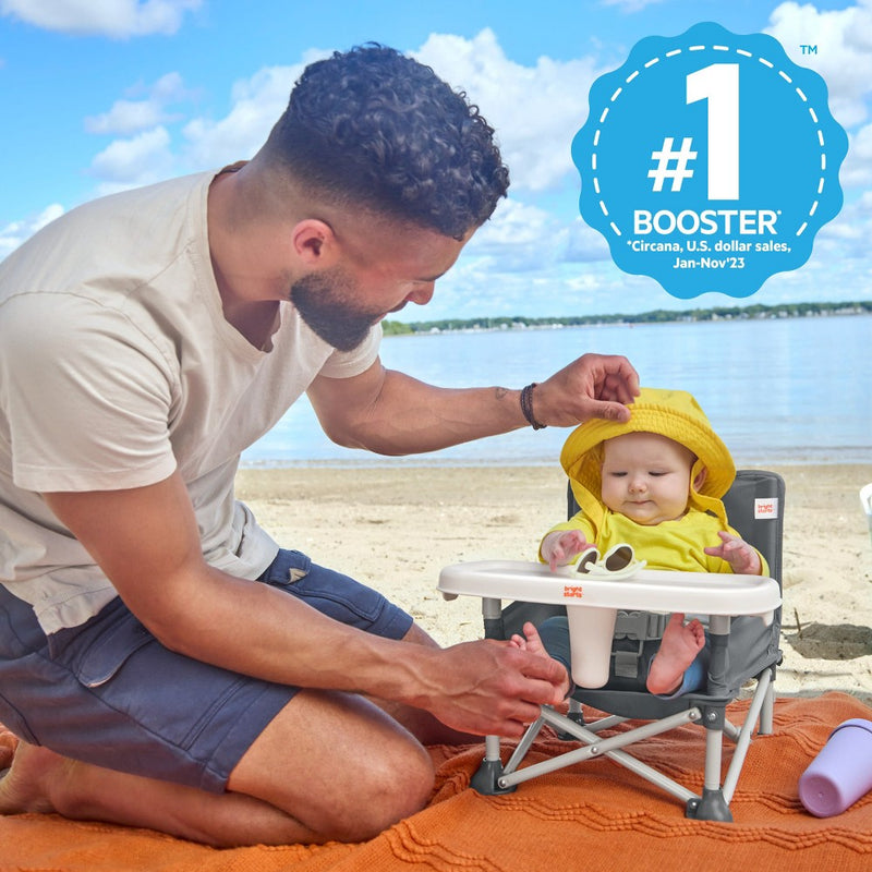 Bright Starts Pop N Sit Portable Booster Seat - Gray