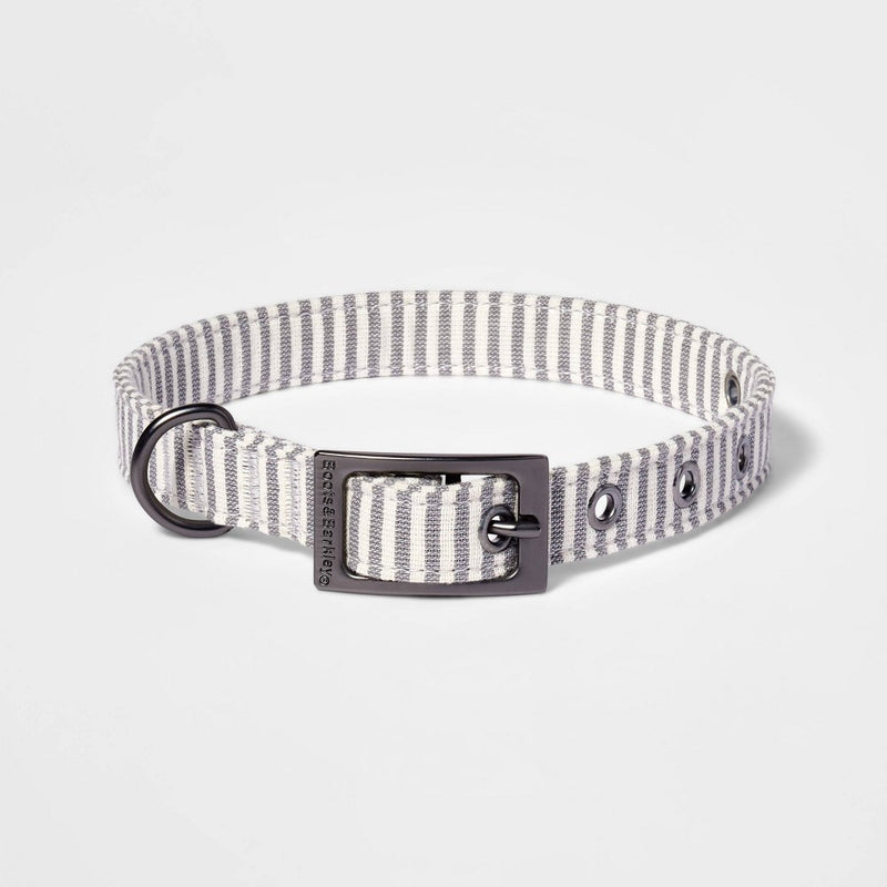 Striped Fashion Dog Collar with Pin Buckle - M - Boots & Barkley