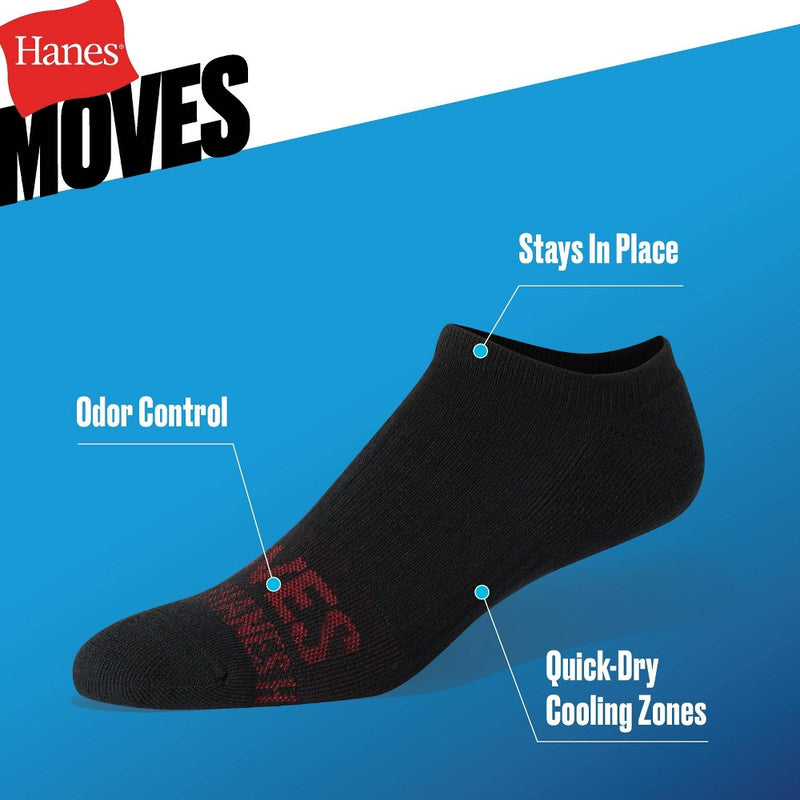 Hanes Moves Premium Men's Breathable Mesh No Show Socks 3pk - Red 6-12