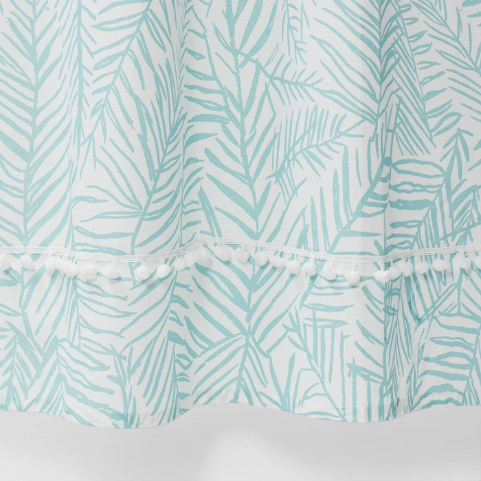 Caribbean Leaf Shower Curtain Aqua - Opalhouse