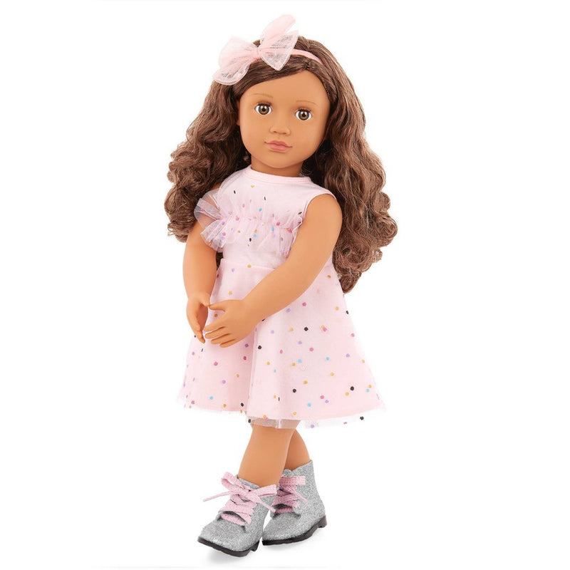 Our Generation Pink & Colorful Confetti-Print Dress Outfit for 18'' Dolls