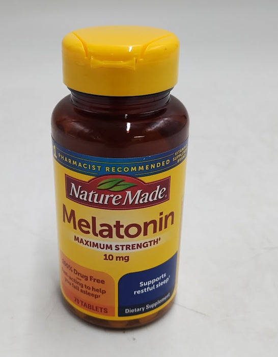 Nature Made Melatonin Extra Strength 100% 10mg Tablets - 70ct EXP: 03/2026