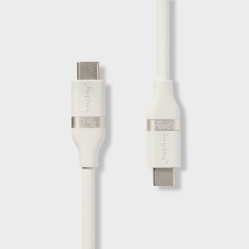 6' USB-C to USB-C Fast Charging Silicone Cable - heyday White Clay