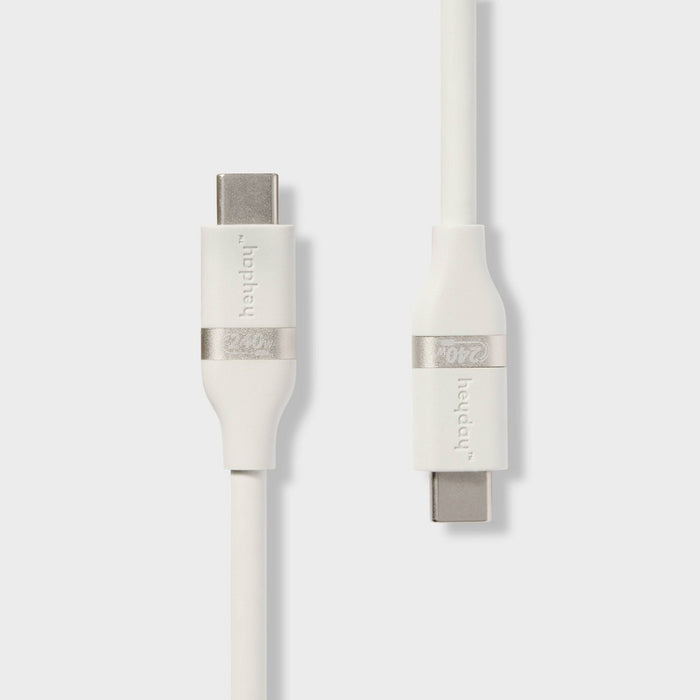 6' USB-C to USB-C Fast Charging Silicone Cable - heyday White Clay