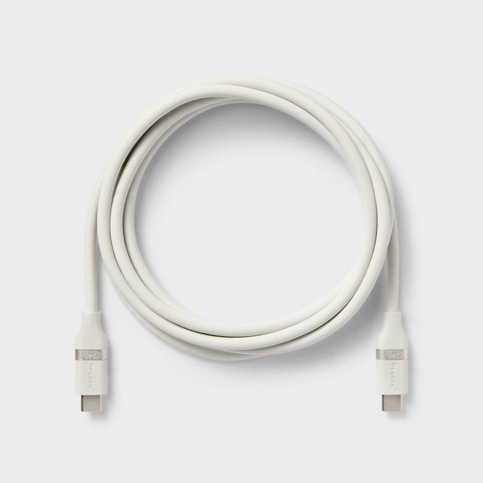 6' USB-C to USB-C Fast Charging Silicone Cable - heyday White Clay
