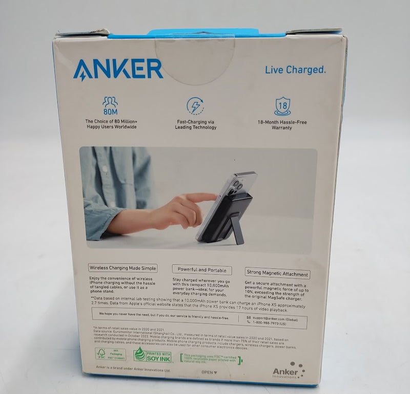 Anker MagGo 10000mAh Power Bank with Kickstand - Black