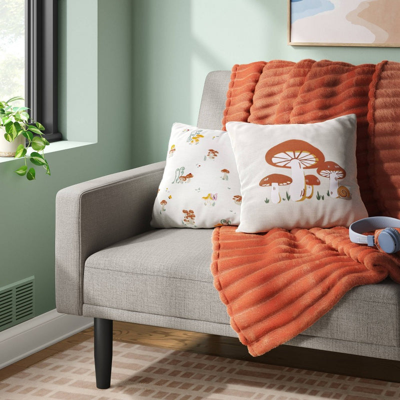 Channeled Plush Throw Blanket Terracotta - Room Essentials: Soft, Midweight, Machine Washable, 50x60"