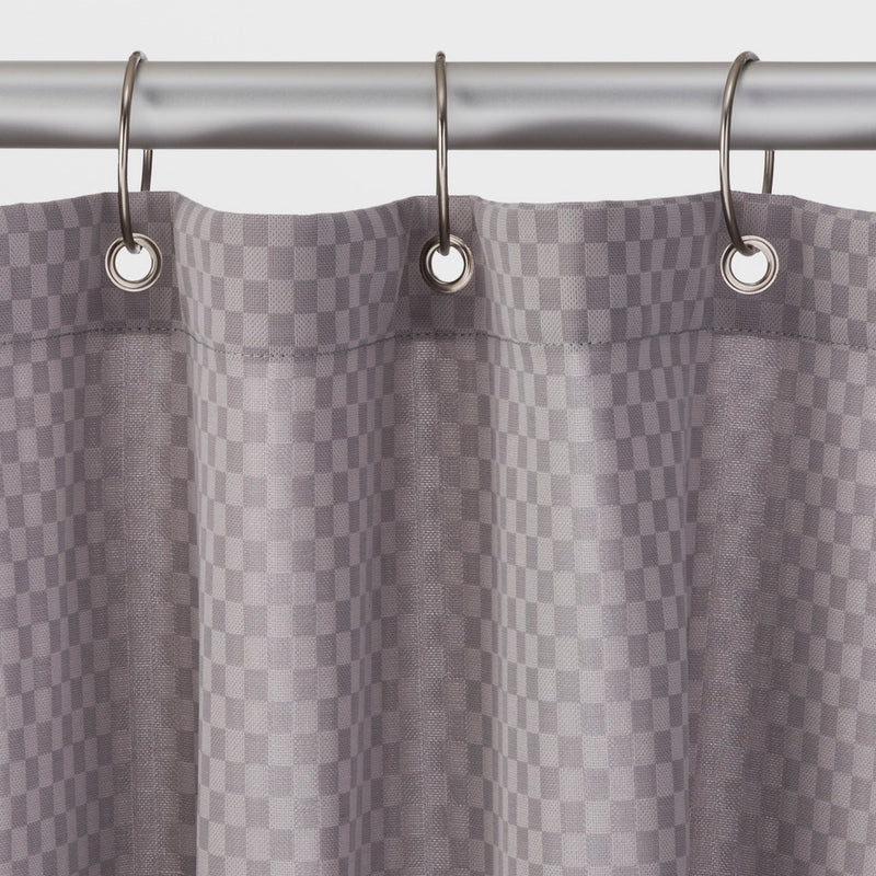 O Ring with 3mm Wire Brushed Nickel - Threshold: Iron Material, Nickel-Plated Finish, Set of 12 Curtain Rings